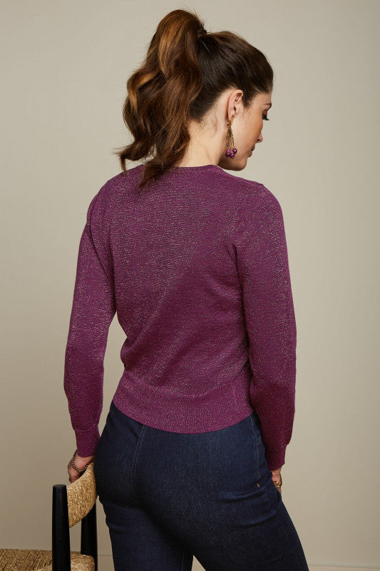 Cardi Roundneck Lapis Caspia Purple