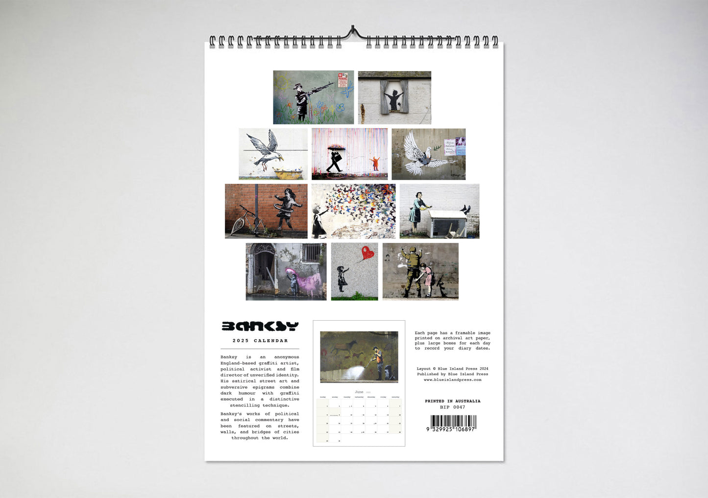 Banksy 2025 Wall Calendar