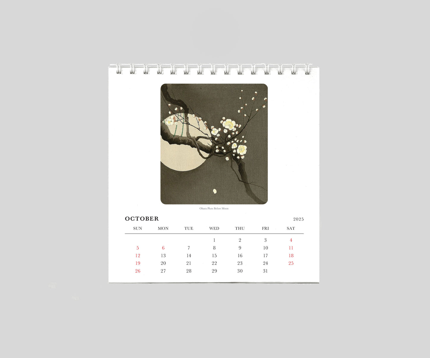 Japanese Art by Ohara Koson 2025 Desk Calendar