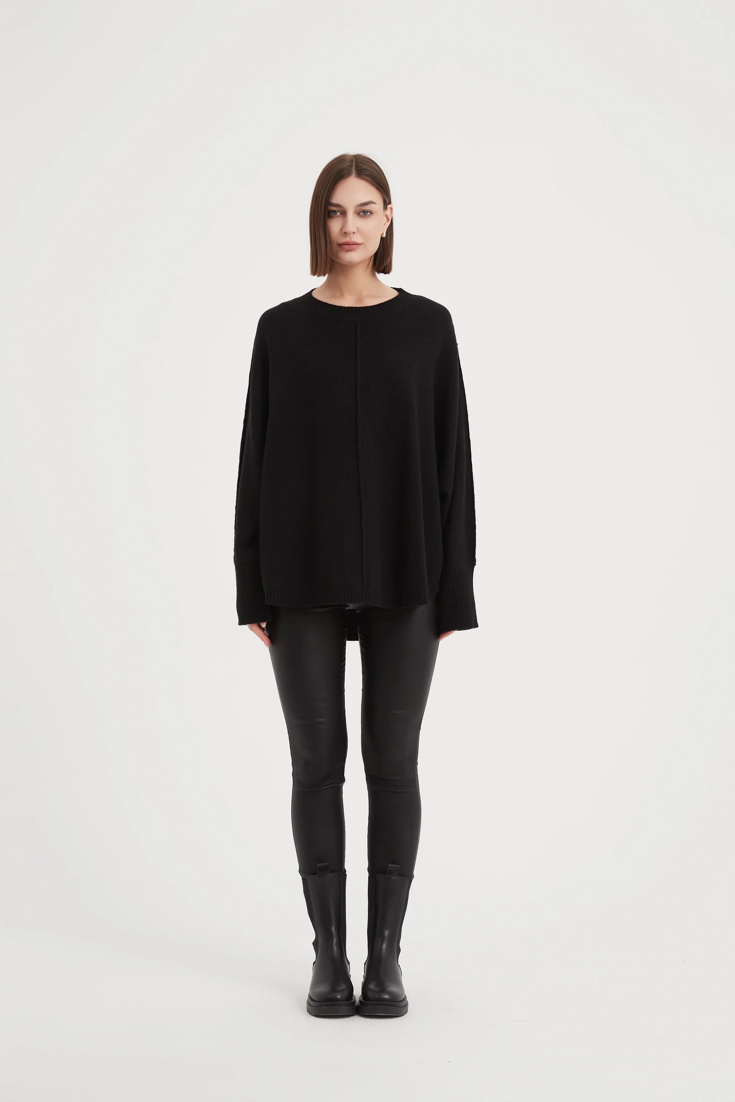 Exposed Seam Knit Black