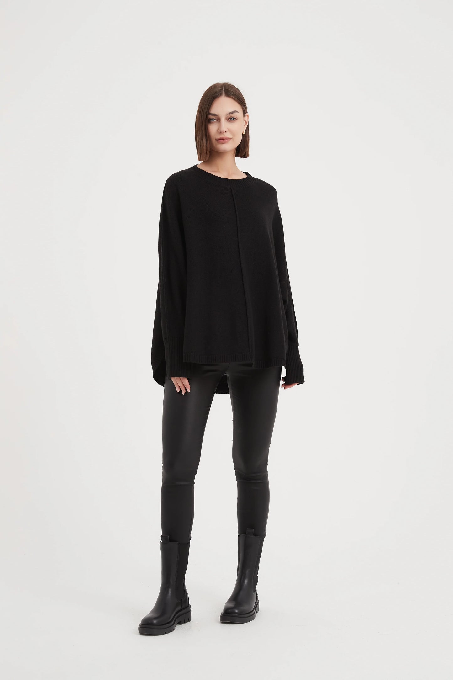 Exposed Seam Knit Black