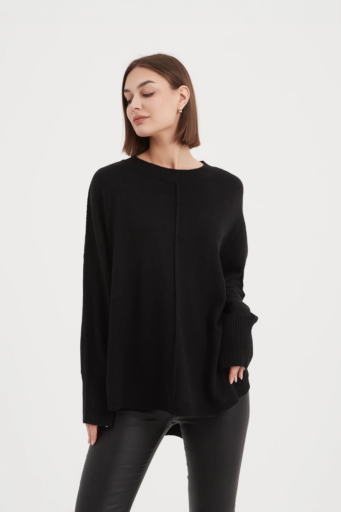 Exposed Seam Knit Black