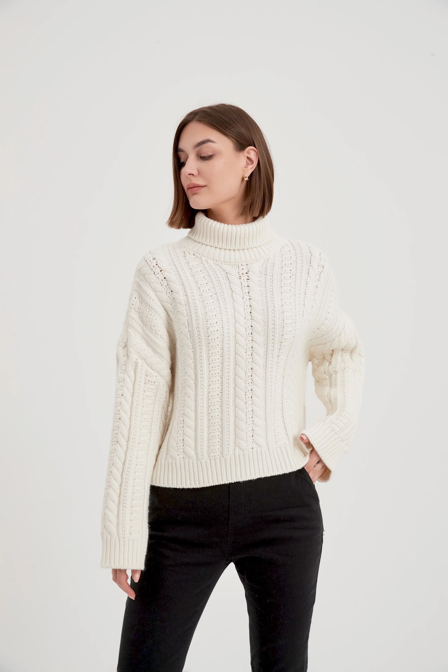 Chunky Cable Oversized Knit Ivory