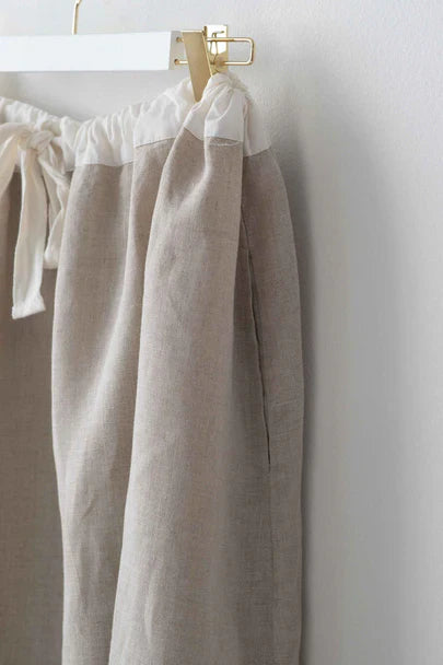 Fion Skirt Linen with Vintage Trim