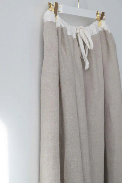 Fion Skirt Linen with Vintage Trim