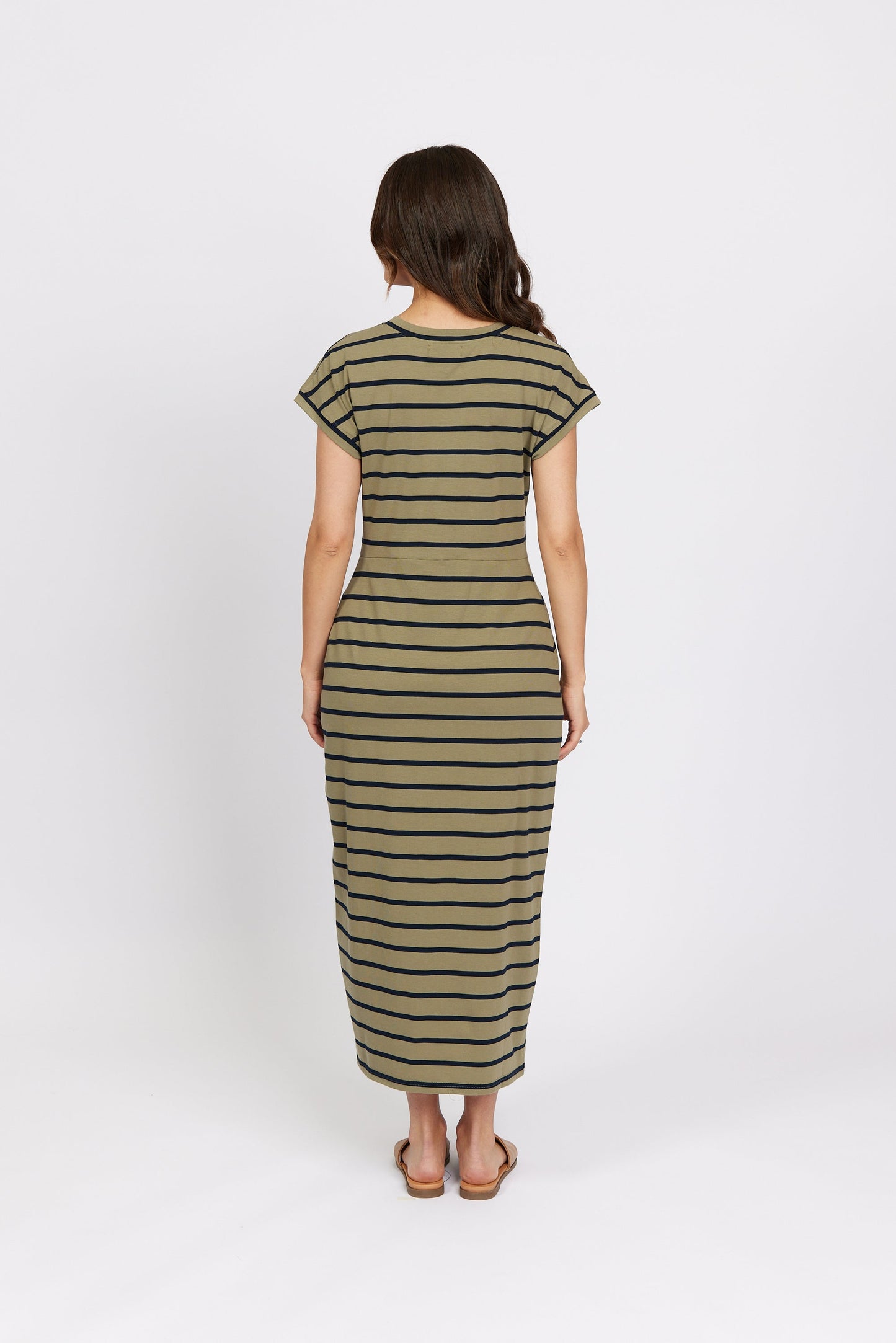 Parker Dress Khaki Stripe