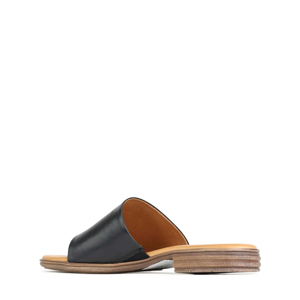 Kaia Black Leather Sandal