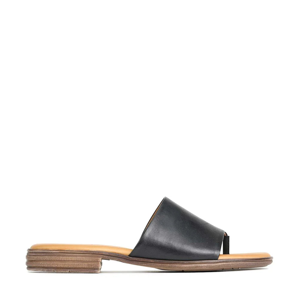 Kaia Black Leather Sandal