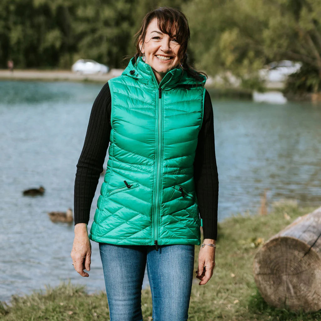 Mary Claire Women's Packable Vest Emerald