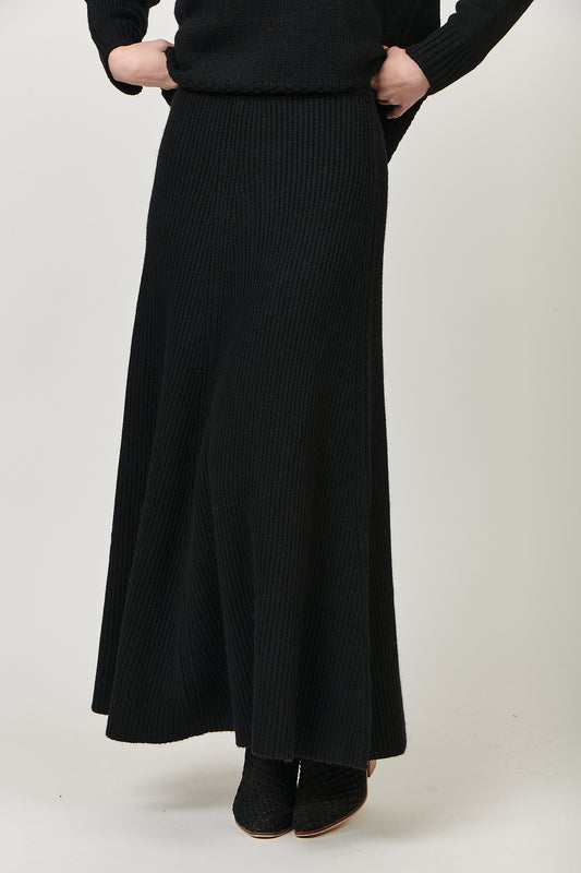 Cashmere Blend Skirt RE-48 Black