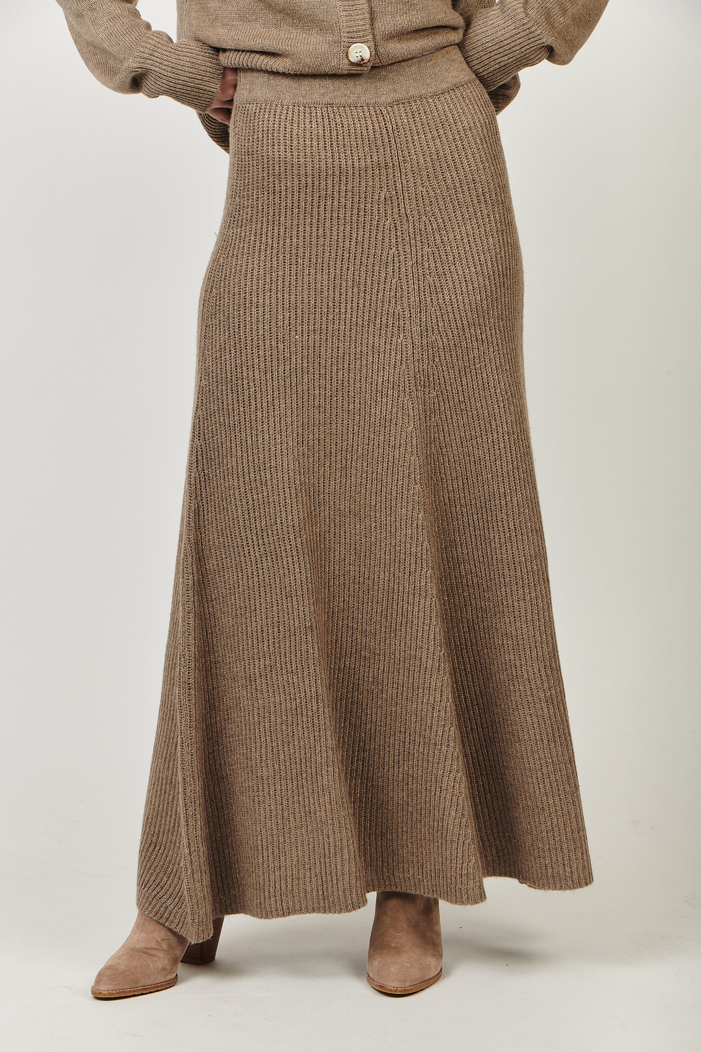 Cashmere Blend Skirt RE-48 Khaki