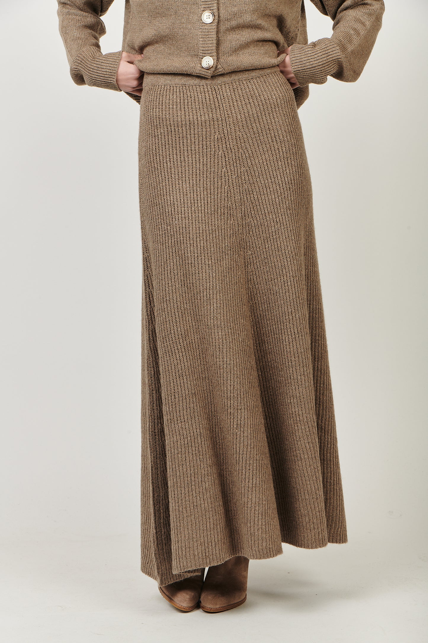 Cashmere Blend Skirt RE-48 Khaki