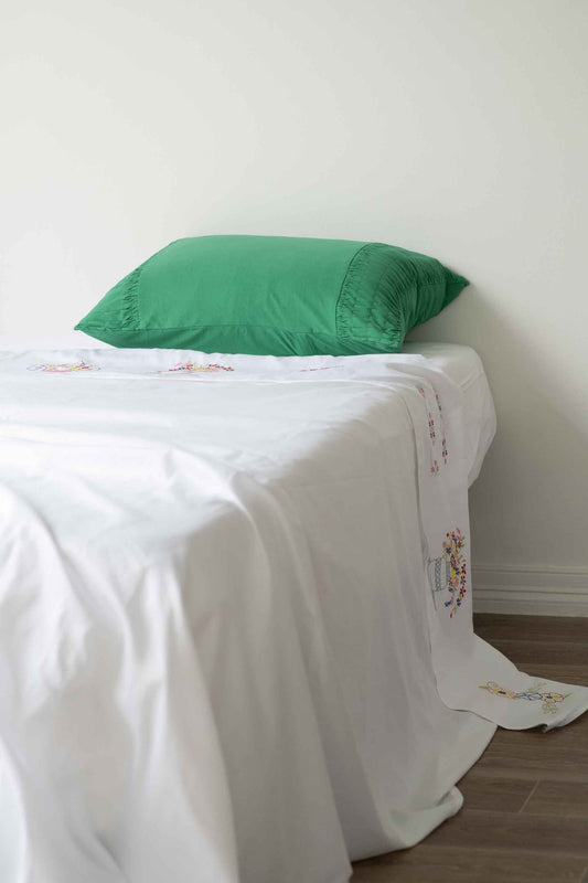 Rosette Pillowcase Set Emerald