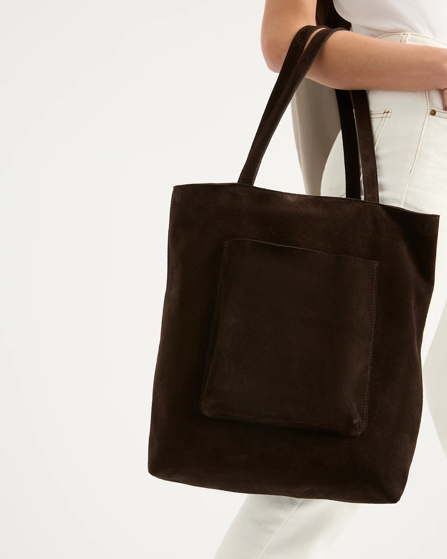 Juju & Co Suede Everyday Tote - Chocolate