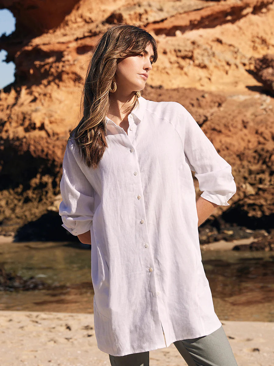 Yarra Trail Longline Linen Shirt