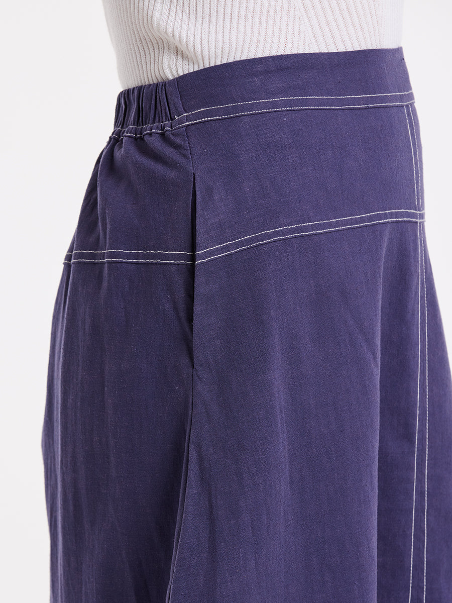 TOPSTITCHED SKIRT FRENCH BLUE