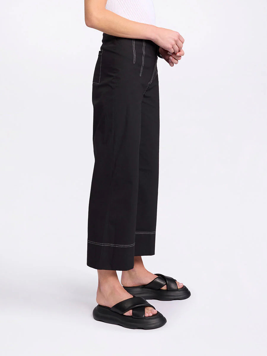 3/4 Wide Leg Pant Black