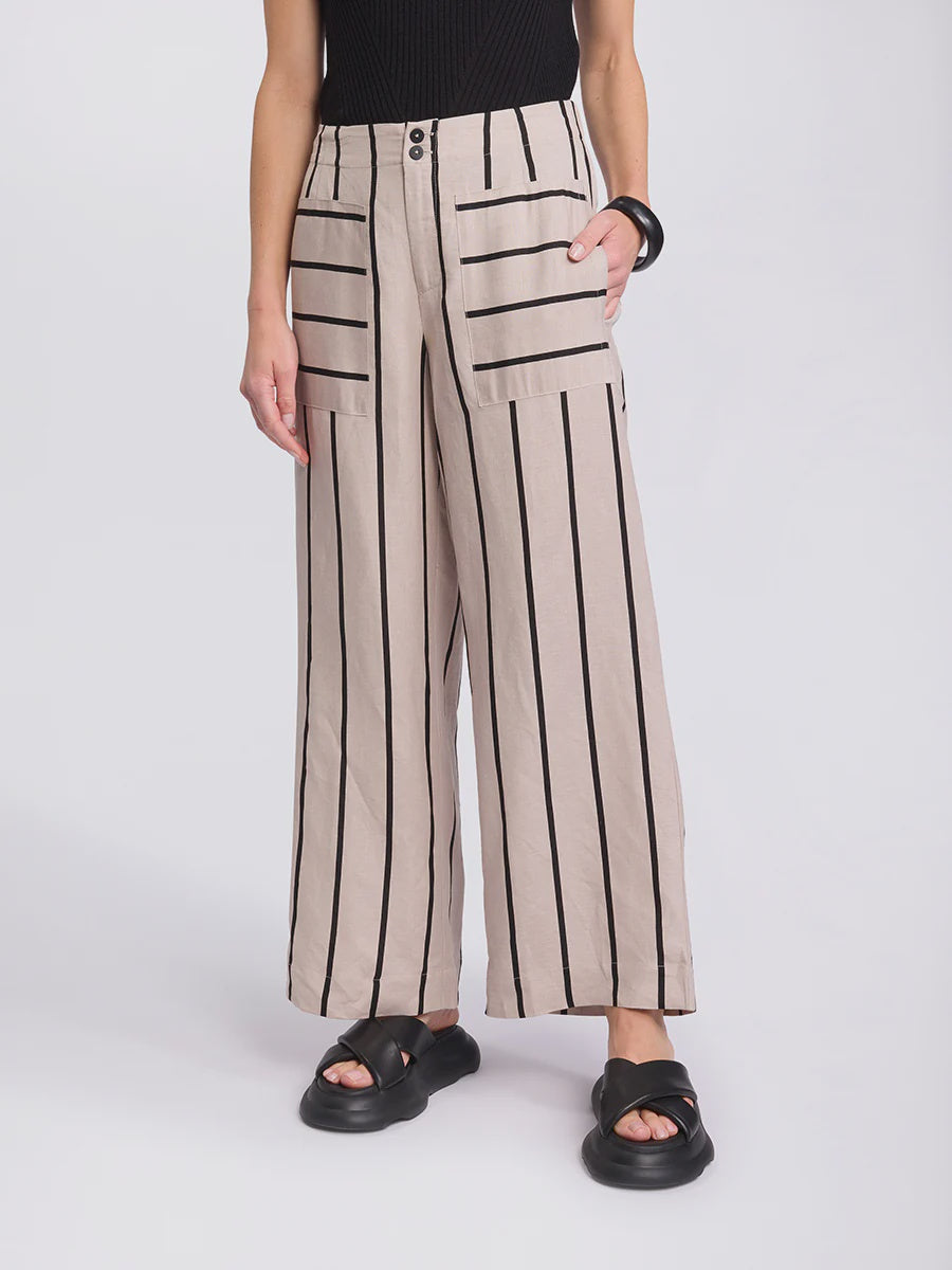 Wide Leg Stripe Pant