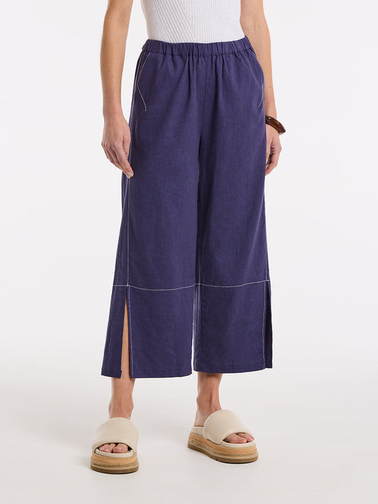 3/4 SPLIT HEM PANT FRENCH BLUE