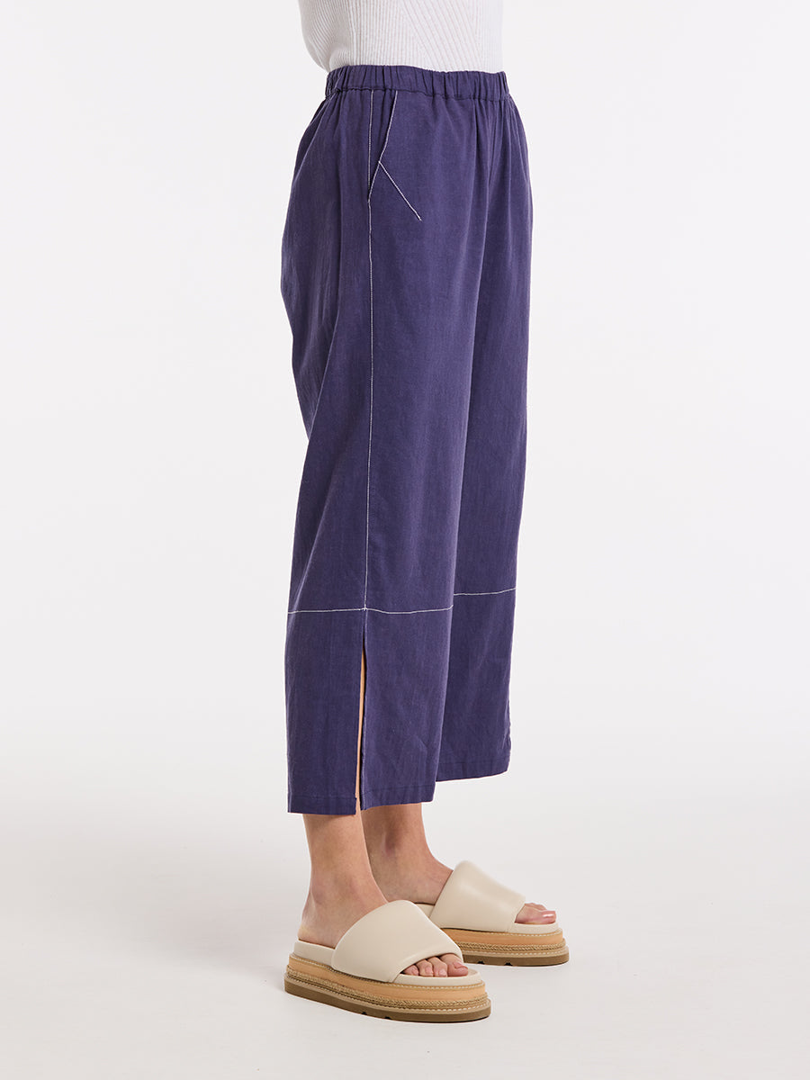 3/4 SPLIT HEM PANT FRENCH BLUE