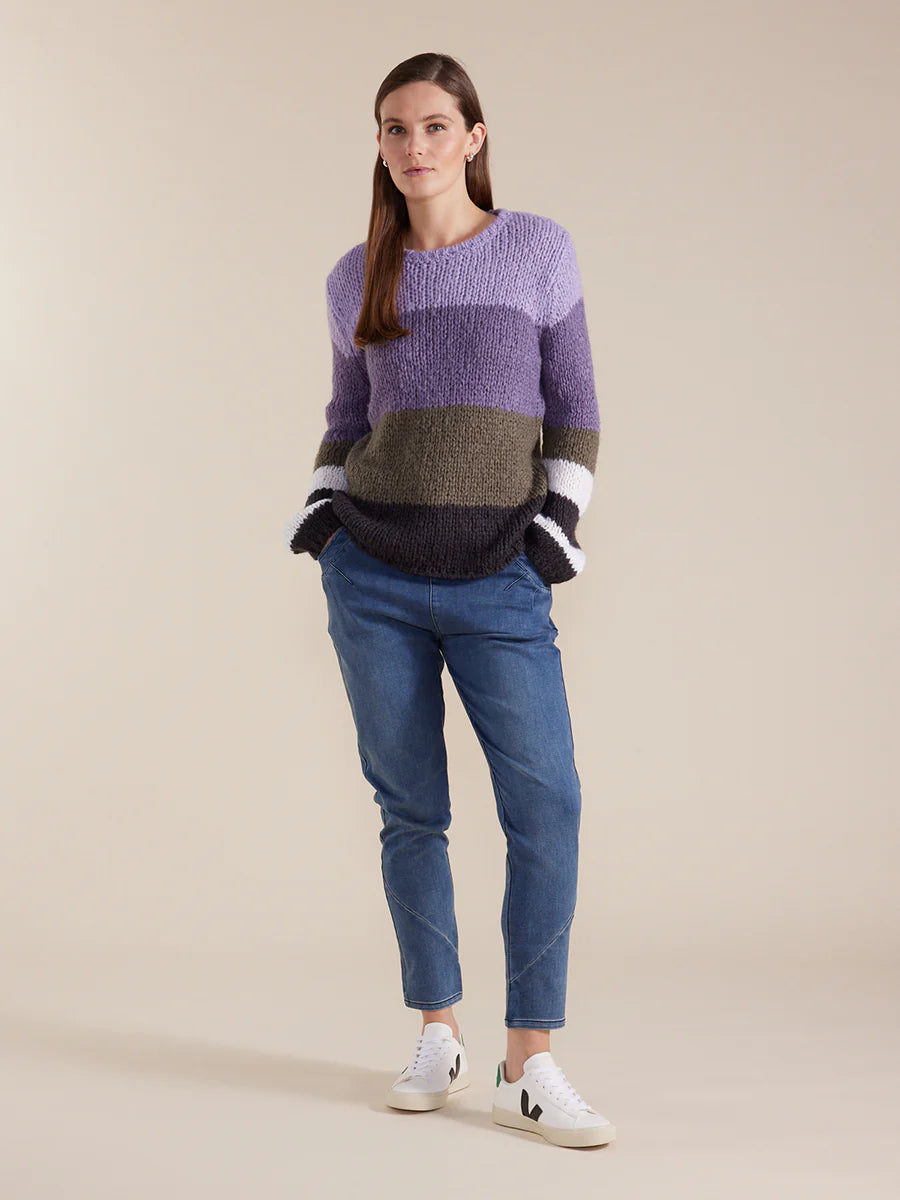 L/S CHUNKY BLOCK STRIPE SWEATER