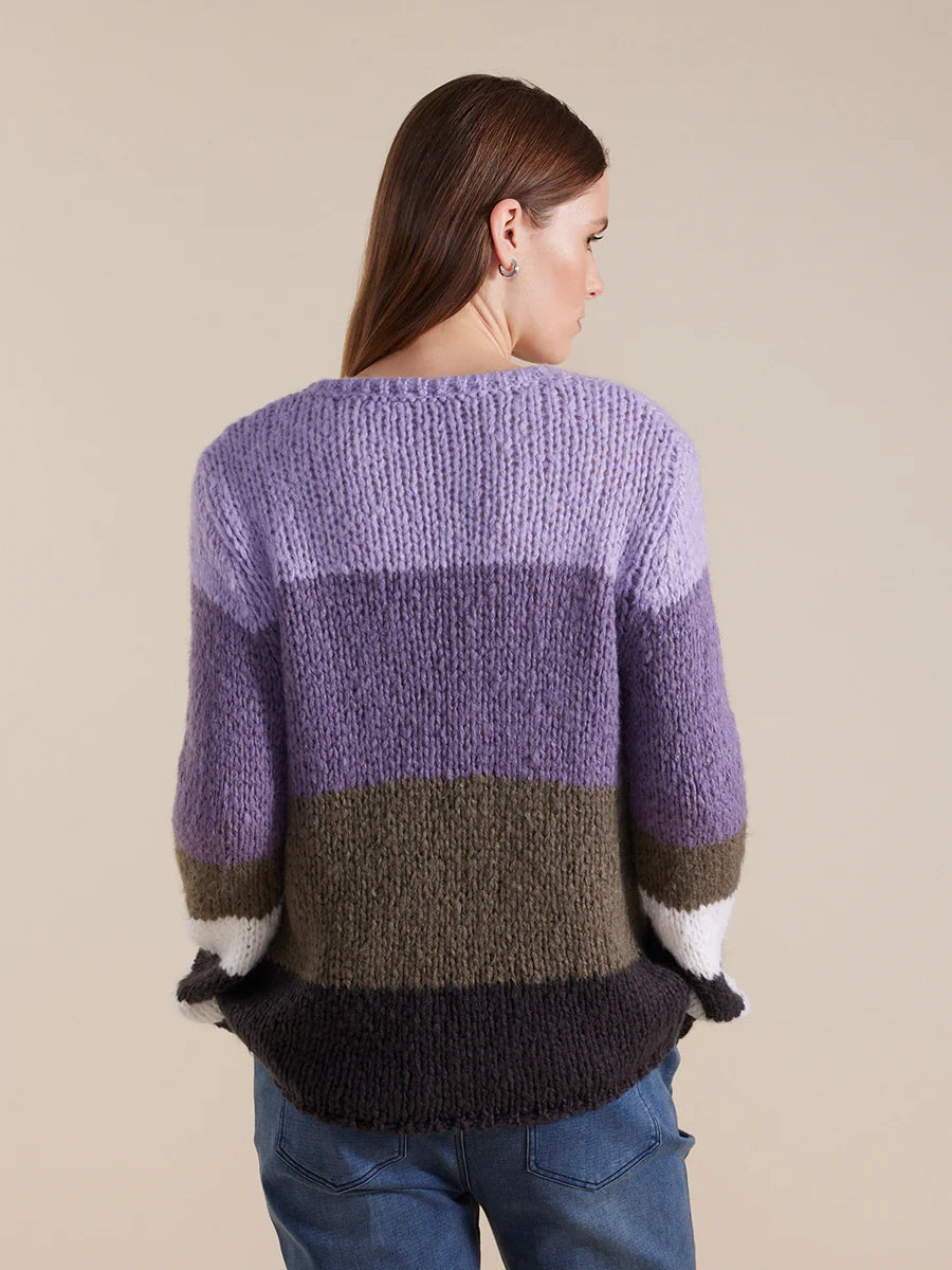 L/S CHUNKY BLOCK STRIPE SWEATER