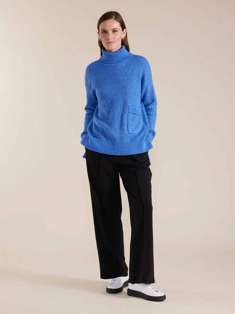 LONGLINE ROLL NECK SWEATER