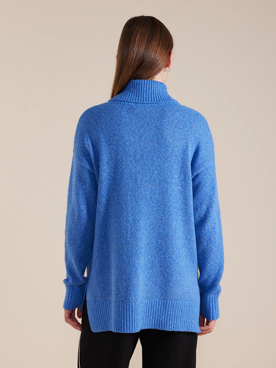 LONGLINE ROLL NECK SWEATER