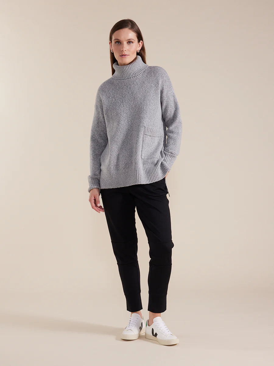 LONGLINE ROLL NECK SWEATER