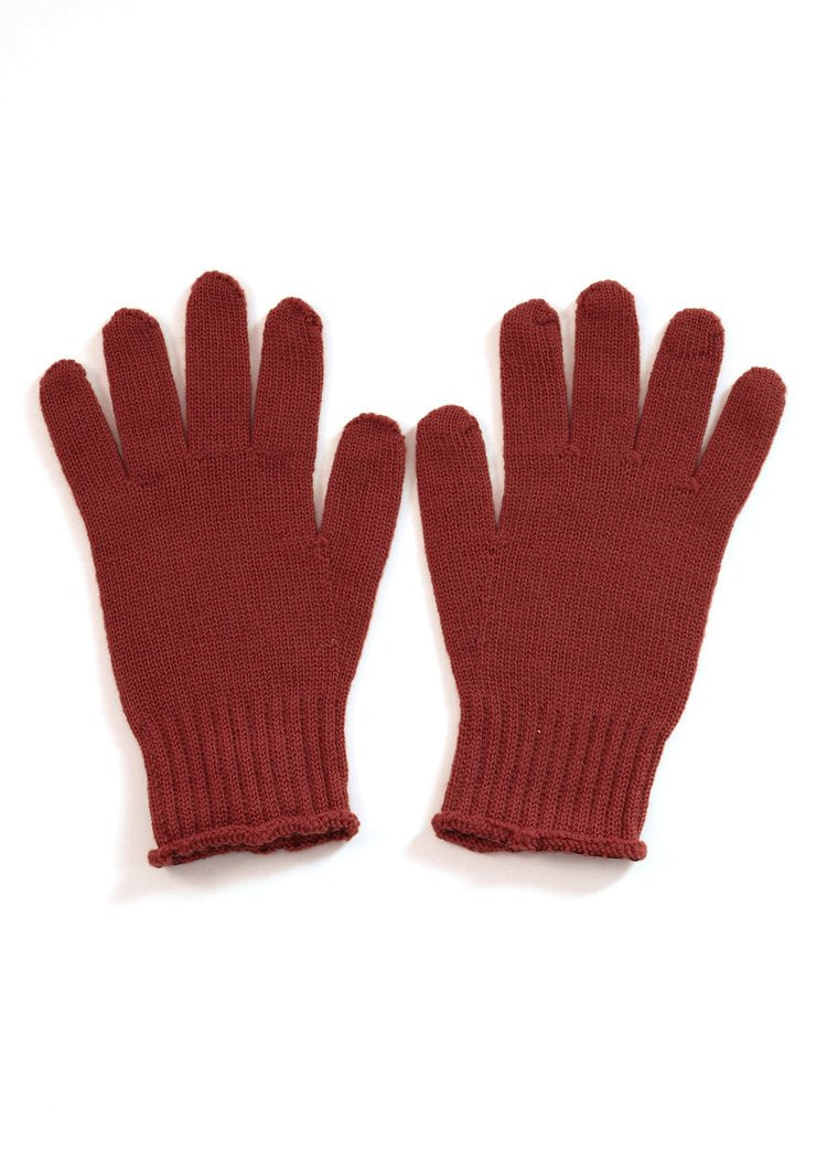 Jasmine Jersey Gloves in Merino Wool Sangria