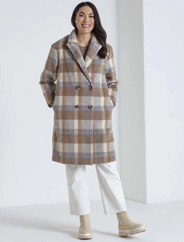 Marco Polo Brushed Stripe Coat