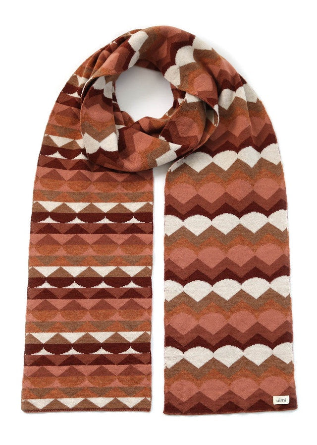 Marlo Geometric Scarf in Merino Wool Butterscotch