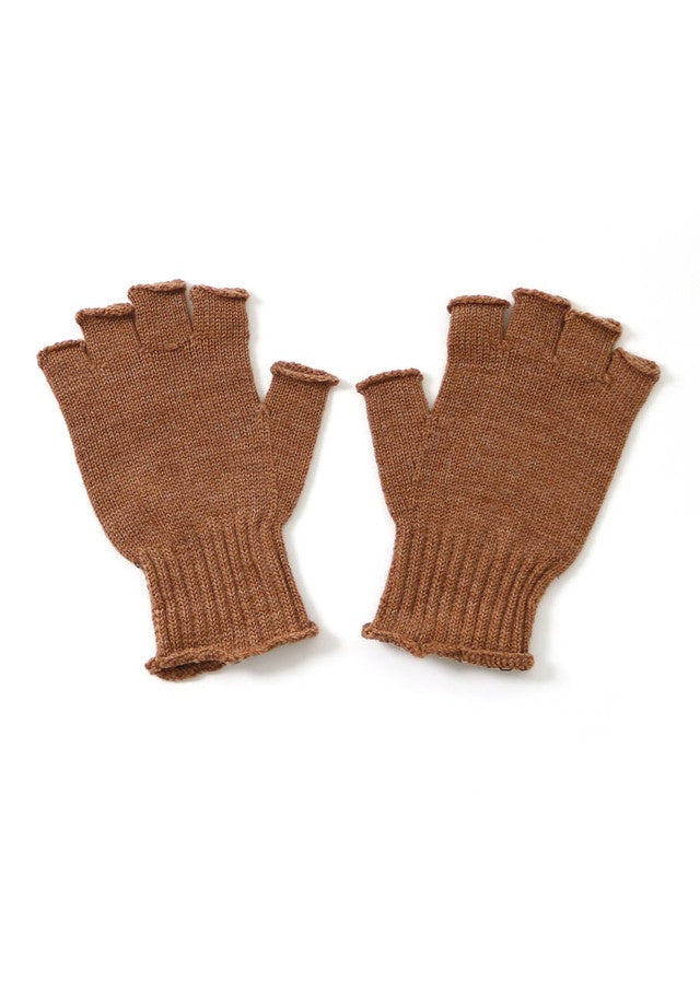 Milo Fingerless Glove in Merino Wool Gingerbread