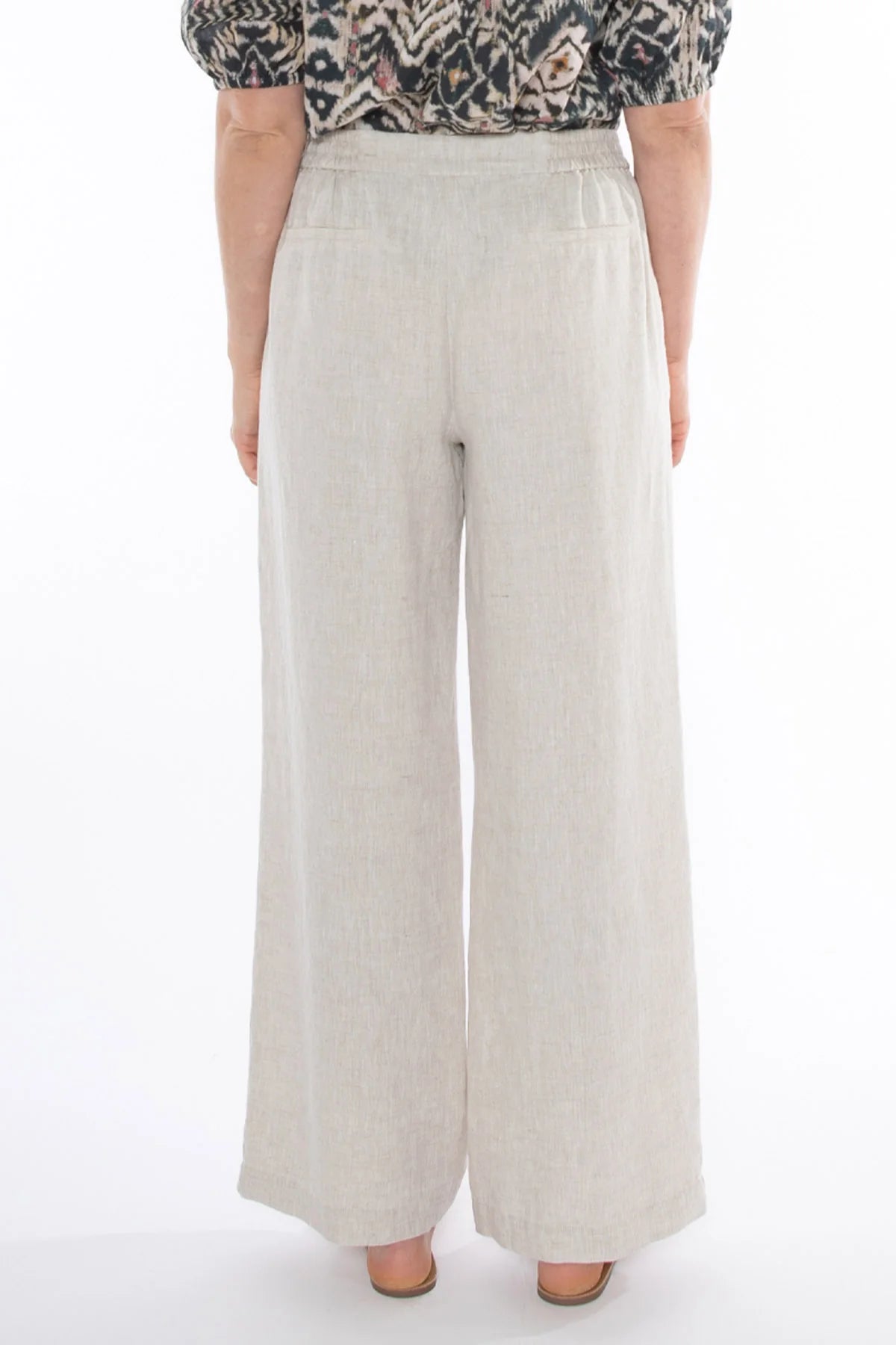 Fly Front Linen Pant Natural Flax