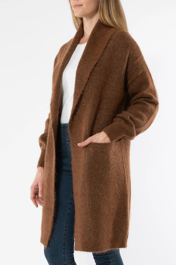 Longline Lux Cardi Mocca