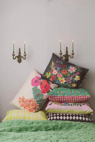 Rainbow Floral Charcoal pillowcase set *organic cotton