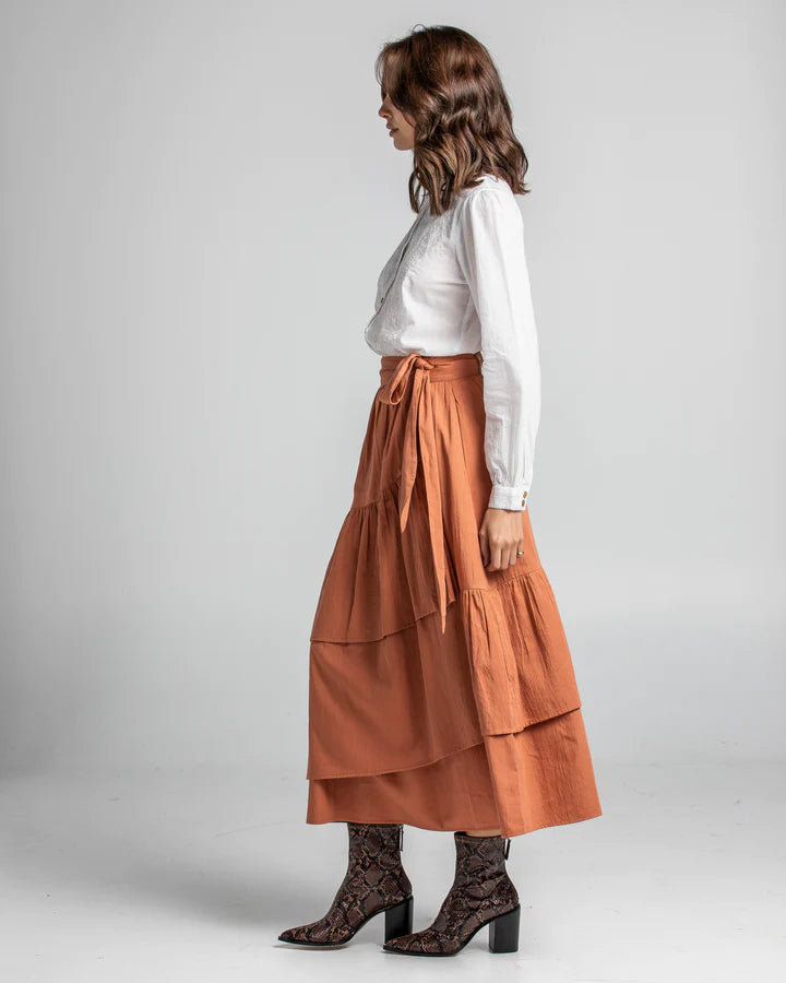 Boom Shankar Elio Wrap Skirt Rust