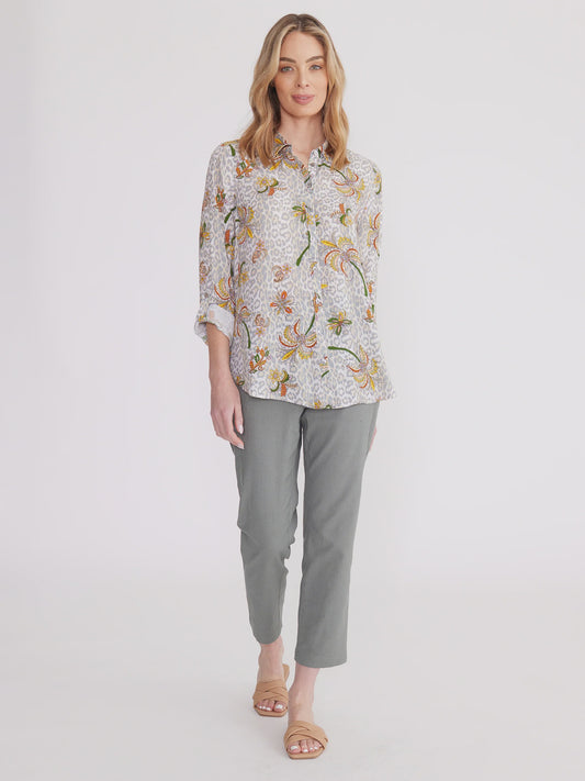 Yarra Trail Flower Leopard Shirt