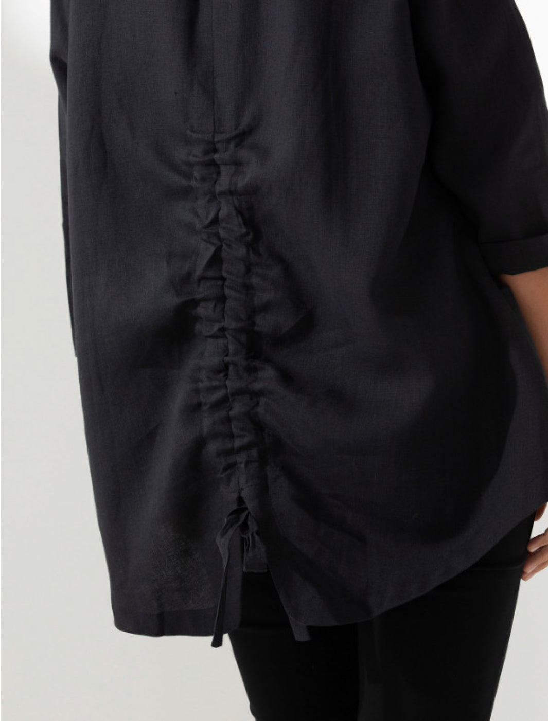 Marco Polo Detailed Linen Jacket Black